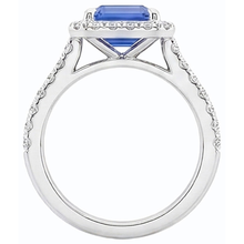 natural emerald sapphire 3.50ct ring profile view