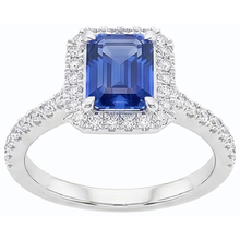 natural emerald sapphire 3.50ct ring top view