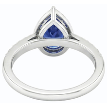 natural round sapphire 3ct ring side angle