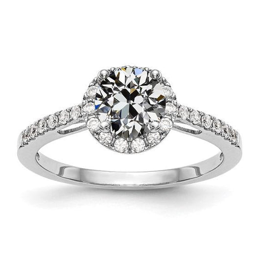 natural round diamond 3ct ring front view