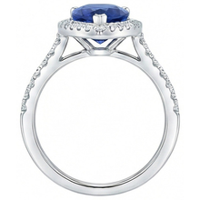 natural round sapphire 3.25ct ring profile view