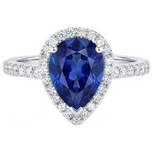 natural round sapphire 3.25ct ring side angle