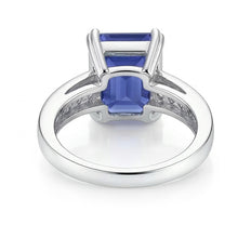 White Gold Ladies Natural Earth Mined Diamond Ring 3.25 Carats Basket Set Ceylon Sapphire