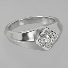 White Gold Men’s Ring Real Natural Earth Mined Diamond