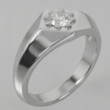 White Gold Men’s Ring Real Natural Earth Mined Diamond