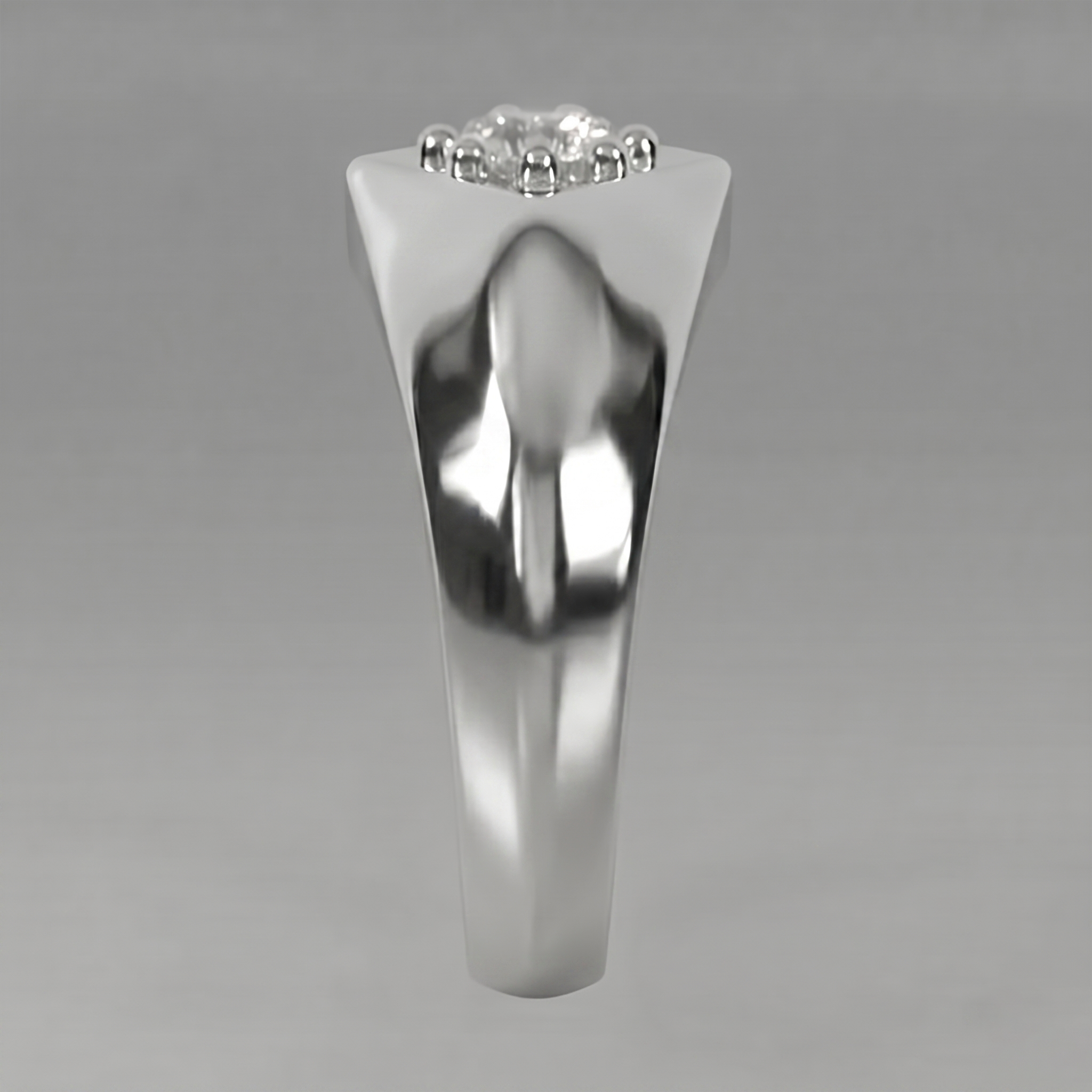 White Gold Men’s Ring Real Natural Earth Mined Diamond
