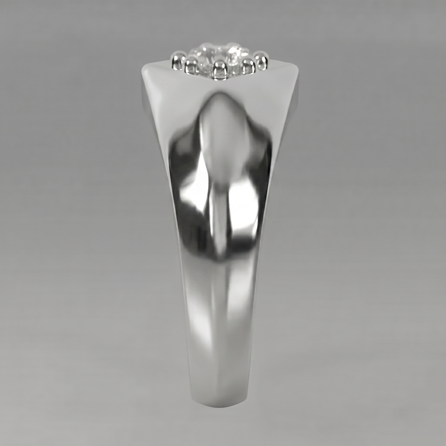 White Gold Men’s Ring Real Natural Earth Mined Diamond