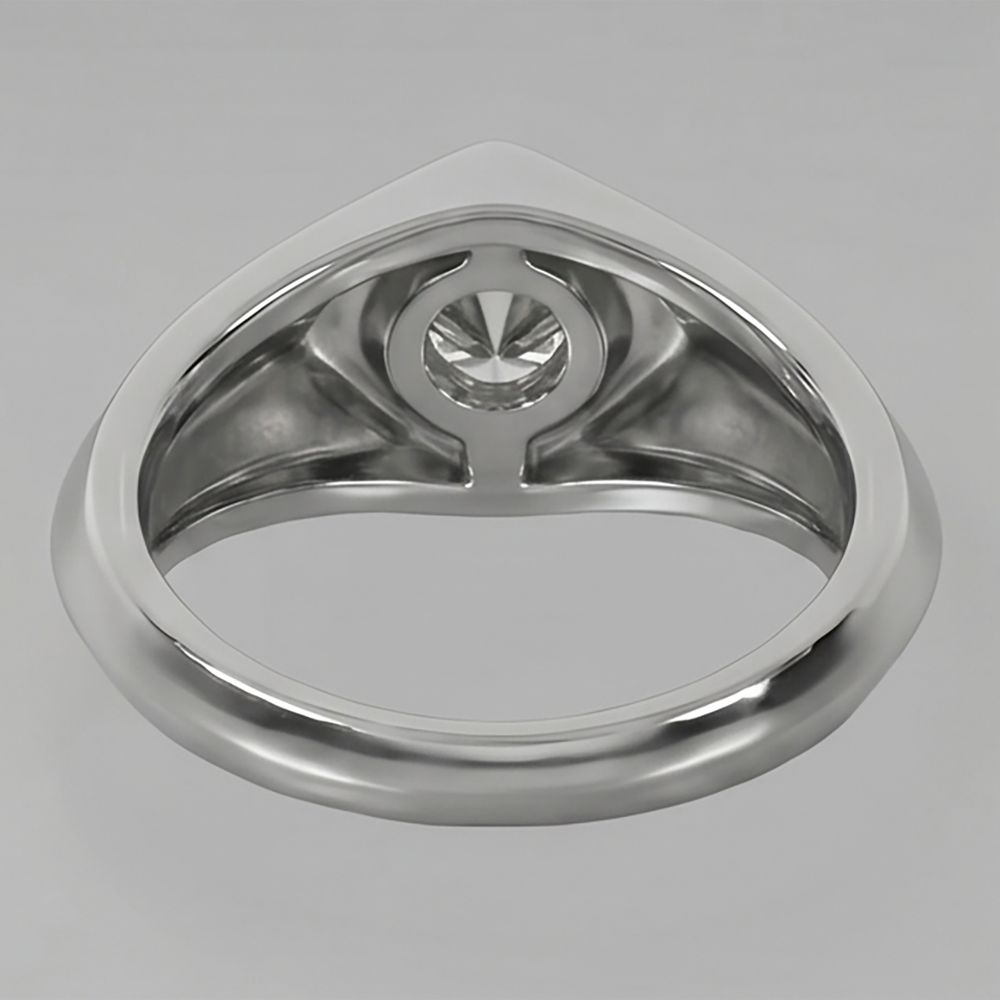 White Gold Men’s Ring Real Natural Earth Mined Diamond