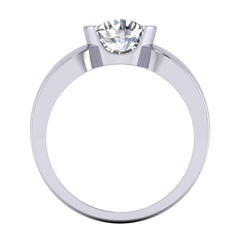 White Gold Men's Natural Solitaire Ring Round  1.75 Carats