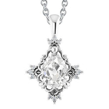 White Gold Natural Diamond Pendant Pear Old Miner 3.50 Carats Prong Setting
