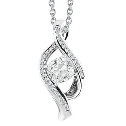 White Gold Natural Diamond Pendant Round & Cushion Cut Old Miner 3.50 Carats