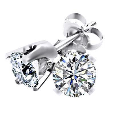 White Gold Natural Diamond Stud Earring 4 Carats