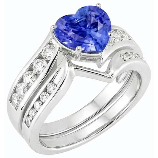 natural round sapphire 4ct ring side angle