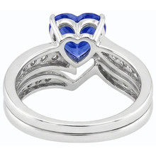 natural round sapphire 4ct ring on white background