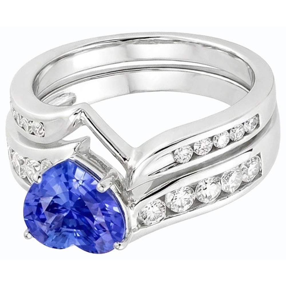 natural round sapphire 4ct ring profile view