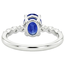 White Gold Natural Earth Mined Diamond Engagement Ring Oval Blue Sapphire 4.50 Carats