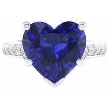 natural round sapphire 3.50ct ring top view