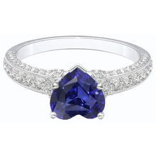 natural round sapphire 3.50ct ring profile view