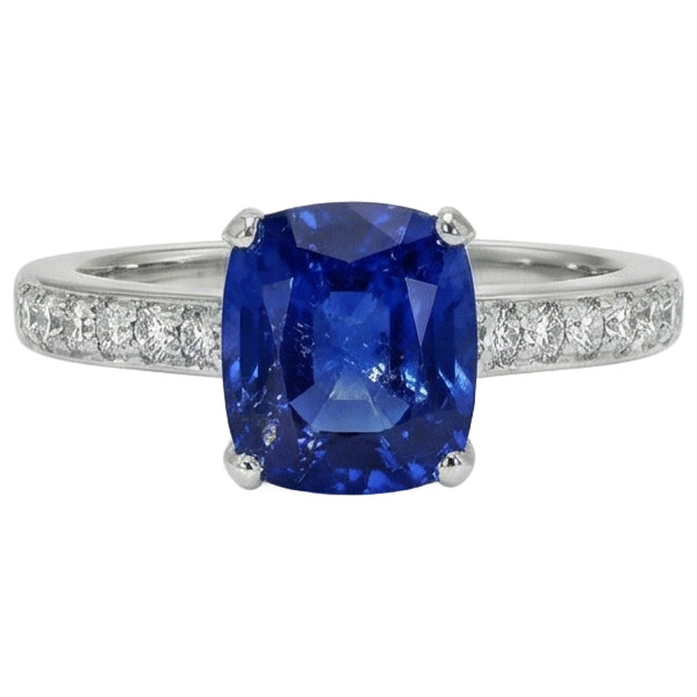 natural round sapphire 6ct ring side angle