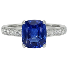 natural round sapphire 6ct ring side angle