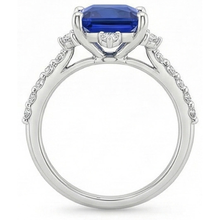 White Gold Natural Earth Mined Diamond Ring Halo Ceylon Sapphire With Accents 6.25 Carats