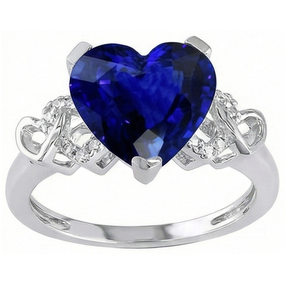 natural round sapphire 3.50ct ring side angle