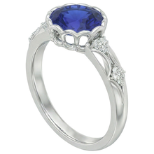 White Gold Natural Earth Mined Diamond Ring Women Oval Blue Sapphire Bezel Set 3.75 Carats
