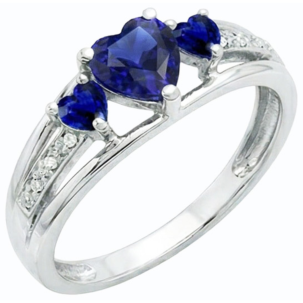 natural round sapphire 2ct ring close up detail