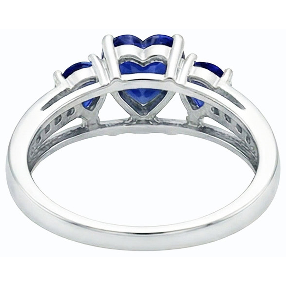 natural round sapphire 2ct ring top view