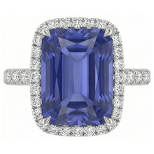 natural round sapphire 4ct ring front view