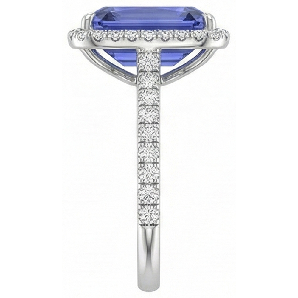 natural round sapphire 4ct ring top view
