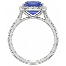 natural round sapphire 4ct ring profile view