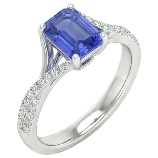natural emerald sapphire 5.25ct ring front view