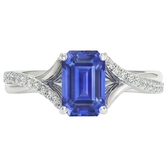 natural emerald sapphire 5.25ct ring side angle