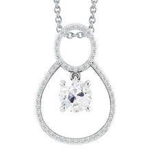 White Gold Old Miner Real Diamond Pendant With Chain 3 Carats Prong Set