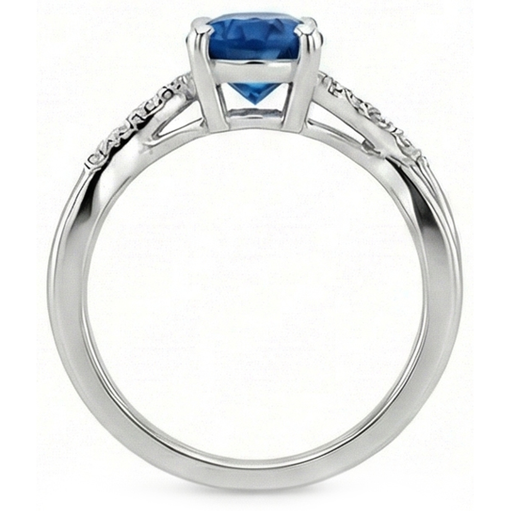 White Gold Oval Ceylon Sapphire Ring