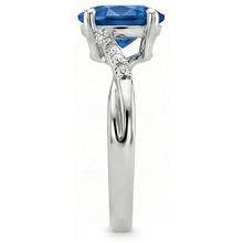 White Gold Oval Ceylon Sapphire Ring