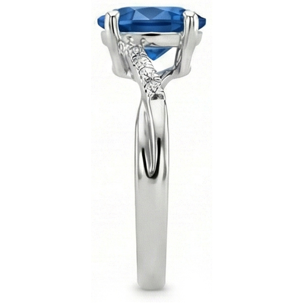 White Gold Oval Ceylon Sapphire Ring