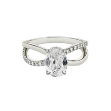 White Gold Oval Engagement Ring Old Cut Real Diamonds 3.65 Carats