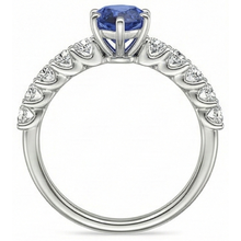 White Gold Pear Blue Sapphire With Accents Ring 3.50 Women's Jewellery