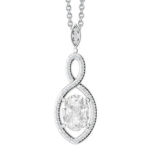 White Gold Pendant Round & Oval Old Miner Real Diamond Prong Set 3.50 Carats