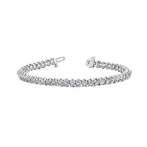 White Gold Prong Setting Genuine Diamond Tennis Bracelet 7.65 Carats