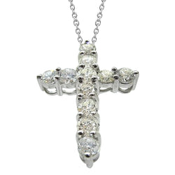 White Gold Real Diamond Cross Pendant