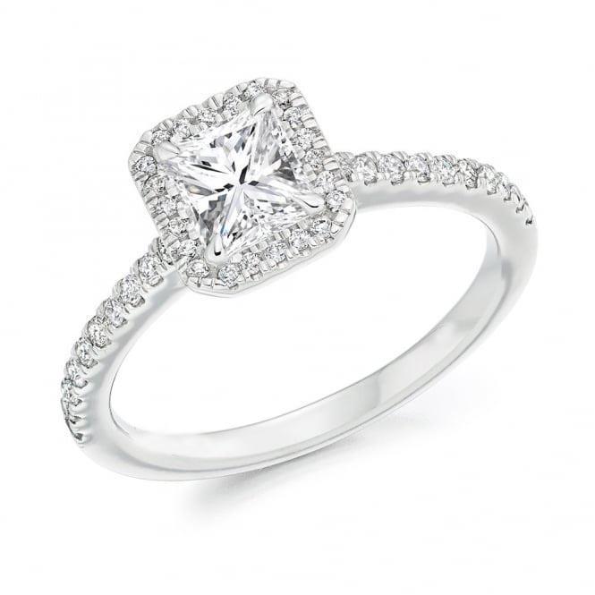 White Gold Real Diamond Engagement Ring 2.50 Carats