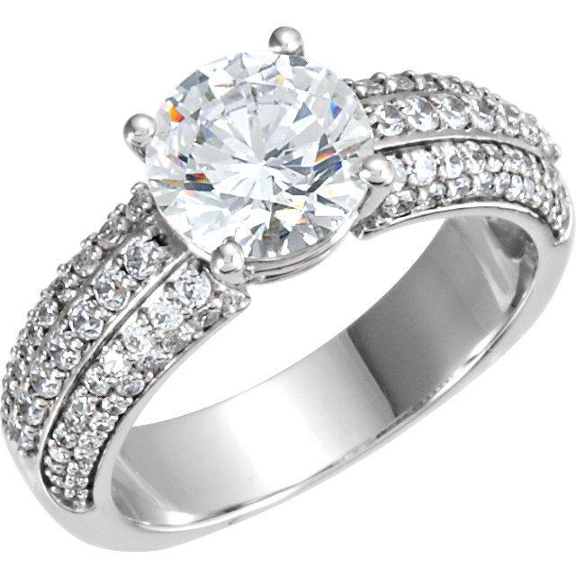 White Gold Real Diamond Engagement Ring 3.50 Carats Jewelry New