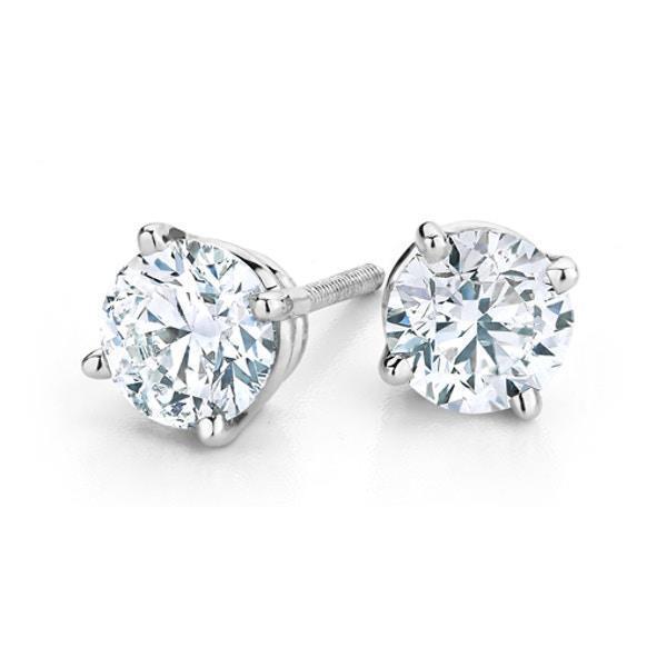 White Gold Real Diamond Lady Stud Earring 4 Carats