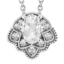 White Gold Real Diamond Pendant Oval Old Cut Butterfly Style 6.50 Carats