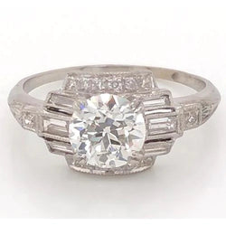 White Gold Real Diamond Ring 3.50 Carats Milgrain Jewelry New