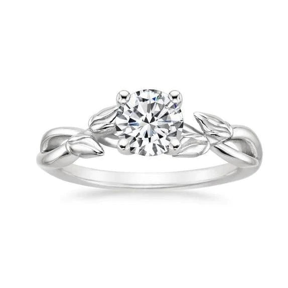White Gold Real Round Solitaire Diamond 1.60 Carats Engagement Ring New