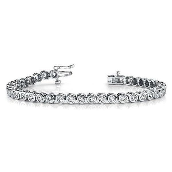 White Gold Round Brilliant Cut Natural Diamond Tennis Bracelet 4.80 Carats